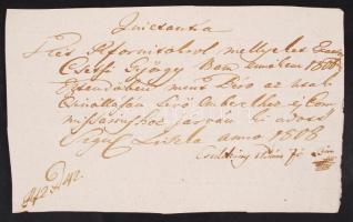 cca 1800 Olaszliszka környéki földbirtokosok által aláírt 3 db magyar nyelvű nyugta