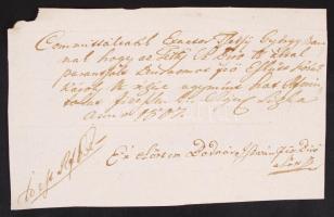 cca 1800 Olaszliszka környéki földbirtokosok által aláírt 3 db magyar nyelvű nyugta