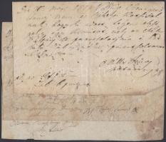 cca 1800 Olaszliszka környéki földbirtokosok által aláírt 3 db magyar nyelvű nyugta