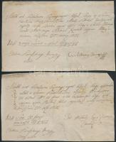 cca 1820 Olaszliszka környéki földbirtokosok által aláírt 3 db magyar nyelvű nyugta