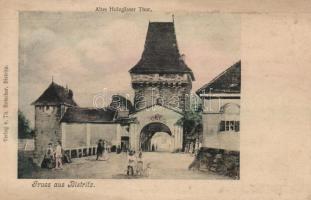 Beszterce, Bistritz; Altes Holzgässer Thor, Verlag von Th. Botschar / gate (fl)