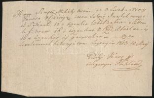 cca 1800 Olaszliszka környéki földbirtokosok által aláírt 3 db magyar nyelvű nyugta