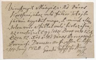 cca 1820 Olaszliszka környéki földbirtokosok által aláírt 3 db magyar nyelvű nyugta