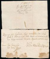 cca 1810 Olaszliszka környéki földbirtokosok által aláírt 3 db magyar nyelvű nyugta