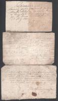 cca 1800 Olaszliszka környéki földbirtokosok által aláírt 3 db magyar nyelvű nyugta