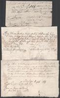cca 1810 Olaszliszka környéki földbirtokosok által aláírt 3 db magyar nyelvű nyugta