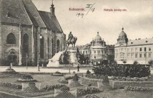 Kolozsvár, Mátyás király tér; Fuhrmann Miklós kiadása / Mathias square (fa)