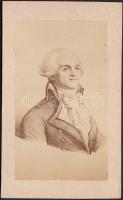 cca 1788 Maximilien de Robespierre francia foradalmár, keményhátú fotó (cca 1880), 6x10 cm / Maximilien de Robespierre, French revolutionist