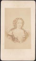 cca 1660 Madame de Montespan, XIV. Lajos francia király szeretője, keményhátú fotó (cca 1880), 6x10 cm /
Madame de Montespan, the mistress of Louis XIV of France