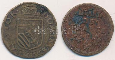 Franciaország 1656B Liard Cu "XIV. Lajos" + Spanyol Németalföld / Brabant 1591. Liard Cu &...