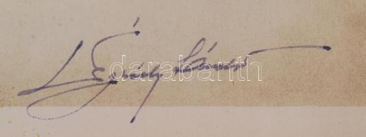 Légrády Sándor bélyegtervező aláírása a Magyar-Lengyel Bélyegkiállítás alkalmából kiadott emléklapon...