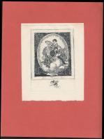 Volkert, Hans (1878-1945): Ex Libris, Walter u. Margarete Vogel. Rézkarc, papír, 13x16 cm