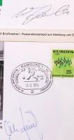 1974 Uwe Seeler és Willi Schulz aláírása bélyeges borítékokon