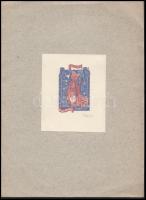 Rozgony jelzéssel: Ex Libris, Dery Ilonka. Fametszet, papír, jelzett, 10x12 cm