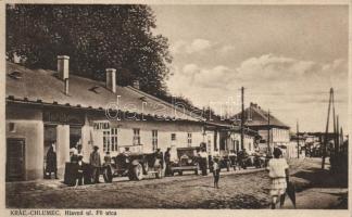 Királyhelmec, Královsky Chlumec; Fő utca, Hlavná ulica; Klein József kiadása / main street, pharmacy