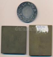 ~1930. "Pénzintézeti Sportegyletek Szövetsége / II.o.4x400m I" Br plakett (56x42mm) + 1929...