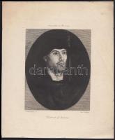 XIX. század. Antonello de Messine: férfiportré. Rézmetszet, papír, 20*25 cm.