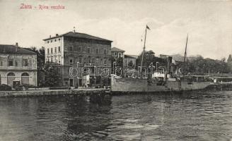 Zadar, Zára; Riva vecchia / port, steamship (EK)