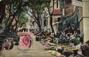 Hong Kong, Wyndham Street where flowers are sold