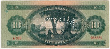 1949. 10Ft "A 088 - 065821" sorozat és sorszámmal illetve "MINTA" perforációval ...