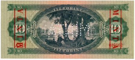 1962. 10Ft "A 519 - 083562" sorozat és sorszámmal illetve piros "MINTA" felülnyo...