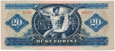 1965. 20Ft "C 129 - 090271" sorozat és sorszámmal illetve "MINTA" perforációval ...