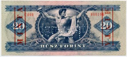 1980. 20Ft "C 000 - 000196" sorozat és sorszámmal illetve piros "MINTA" felülnyo...