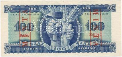 1946. 100Ft "B 095 - 056502" sorozat és sorszámmal illetve piros "MINTA" felülny...