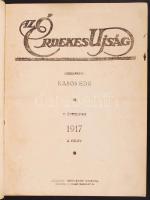 1917 Az Érdekes Újság, teljes évfolyam, két kötetben, közepes állapotban, érdekes képanyaggal