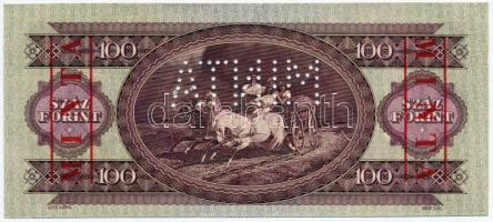 1957. 100Ft "B 363 - 044680" sorozat és sorszámmal illetve piros "MINTA" felülny...