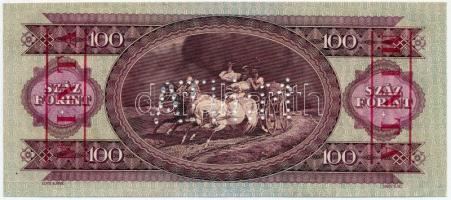 1968. 100Ft "B 000 - 000690" sorozat és sorszámmal illetve piros "MINTA" felülny...