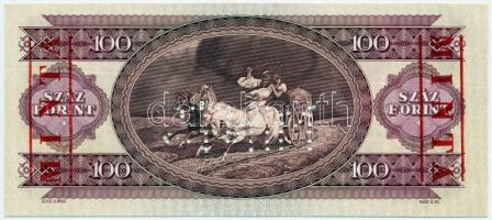 1989. 100Ft "B 000 - 000022" sorozat és sorszámmal illetve piros "MINTA" felülny...