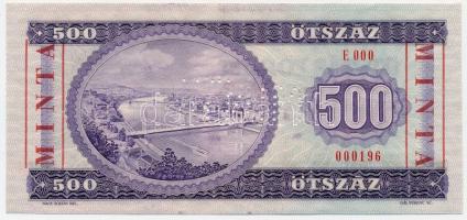 1975. 500Ft "E 000 - 000196" sorozat és sorszámmal illetve piros "MINTA" felülny...