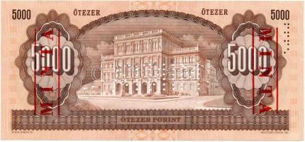 1990. 5000Ft "H 00000136" sorszámmal illetve piros "MINTA" felülnyomással és per...