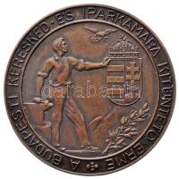 1939. "A Budapesti Keresked. És Iparkamara Kitüntető Érme / Jeles Tanulókból lesznek kitűnő Mesterek" Br emlékérem adományozói dísztokban (32.68g/45mm) T:1 Hungary 1939. "Budapest Chamber of Commerce and Industry" Br award medallion in original box (32.68g/45mm) C:UNC