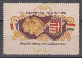 1924 "VIII. Olympiád Páris" Magyar Athletikai Szövetség feliratú levélzáró