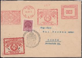 1943 Magyarország kormányzójának 75. születésnapja alakalmából kiadott levélzáró futott borítékra ra...