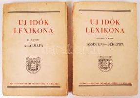 Új idők lexikona I. és III. kötet. Bp., 1936, Singer és Wolfner. Kiadói papírkötés, kopottas állapotban.