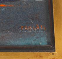 Fábián Gyöngyvér (1944-): Fehér madár. Olaj, farost, jelzett, üvegezett keretben, 30×40 cm