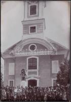 cca 1920 Budajenő templom sokasággal 9x13 cm