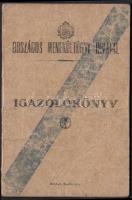 1920 Országos Menekültügyi Hivatal fényképes igazolókönyv
