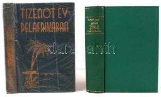 2 db könyv-Kittenberger Kálmán: Vadász- és gyüjtőúton Kelet-Afrikában 1903-1926. Nagybányai Horthy Jenő előszavával. 199 eredeti fényképpel, két rajzzal és egy térképmelléklettel. Bp., Franklin. Újrakötött egészvászon kötés, jó állapotban; Magyar László: Tizenöt év Dél-Afrikában. Átdolgozta Drf. Bendefy-Benda László. Magyar L. eredeti rajzaival. Bp., 1934, Magyar Etiópiai Expedíció Országos Bizottsága. Kiadói aranyozott egészvászon kötés, jó állapotban.