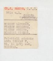 cca 1950-1960 CH.J. Mákos (Ceglédi Fotóklub): Modern látomás, vintage fotóművészeti alkotás felirato...