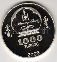 Mongólia 2003. 1000T Ag "Marco-Póló" T:PP