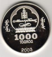 Mongólia 2003. 1000T Ag "Buddha" T:PP