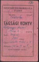 1945 Cinkota, Szociáldemokrata Párt tagsági könyv