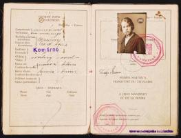 1927 Csehszlovák útlevél sok pecséttel / 1927 Czechoslovakian passport