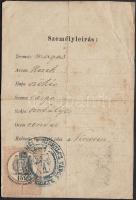 1881 Miskolc Város Rendőrkapitánya által kiállított személyi igazolvány