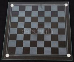 Bontatlan, csiszolt üveg sakk készlet hibátlan állapotban / Glass chess set