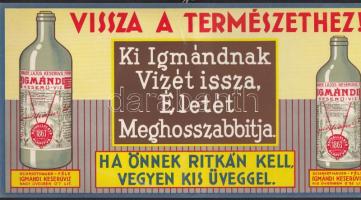 Igmándi keserűvíz asztali reklámtábla 30x16 cm